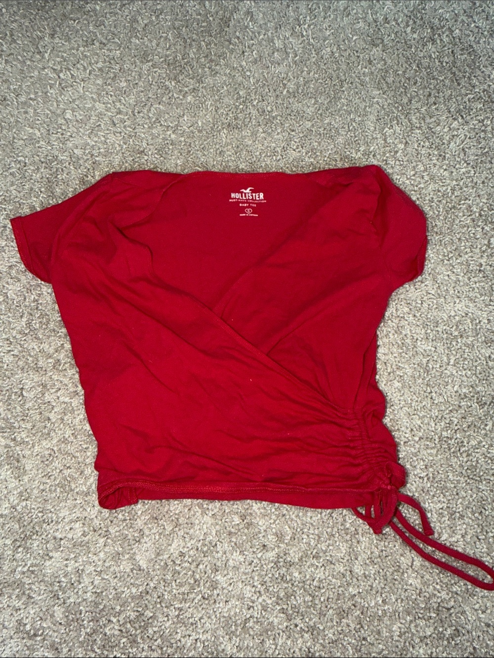 Hollister Women's Crimson Wrap-Style Crop Top